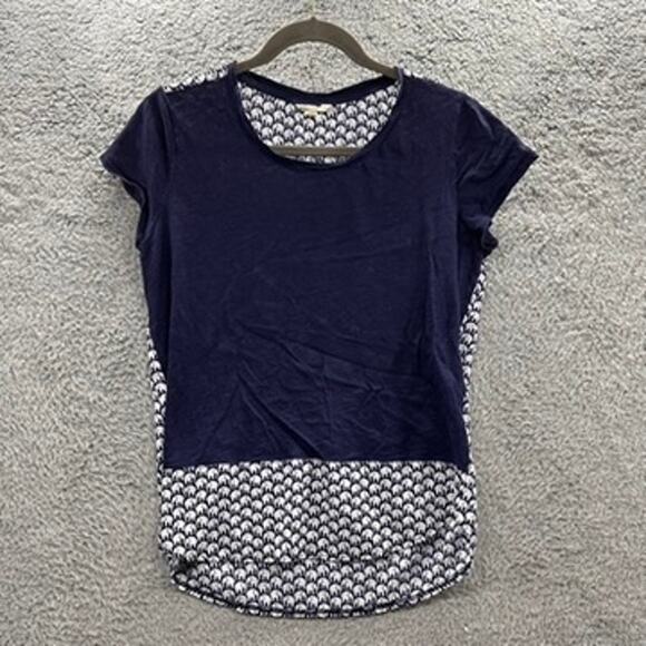 Maison Jules Medium Blue Elephant Blouse Casual Fun Animals Lightweight - Picture 1 of 9